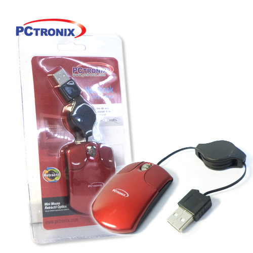 Mouse Retractil #MOM-102R/023R USB (ultra plano) 2Blister*